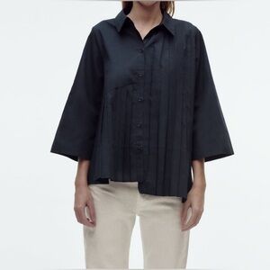 Zara Asymmetric Box Pleat Shirt